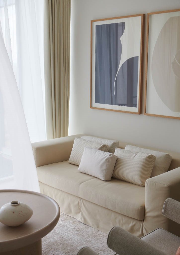 Shard Place lounge with artwork and sculptural seating